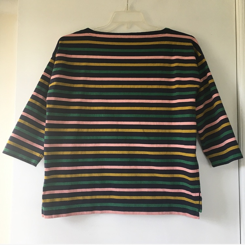 J Crew Boatneck Shirt in Mixed Stripes - Picture 2 of 2